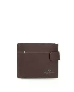 Коричневый мужской кошелек Staple с застежкой-кнопкой Pepe Jeans, коричневый