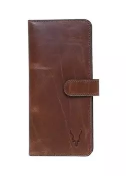 Коричневый мужской кожаный кошелек CAR CRAZY с застежкой-молнией на 2 пуговицы Carrera, коричневый