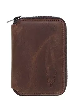 Коричневый мужской кожаный кошелек Carrera