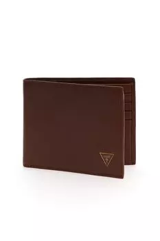 Коричневый мужской кожаный кошелек Guess