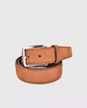 Коричневый мужской ремень из замши Emidio Tucci, цвет Camel