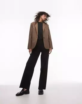 Коричневый однобортный пиджак Mango