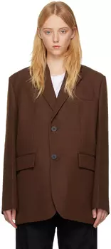 Коричневый однобортный пиджак Wooyoungmi