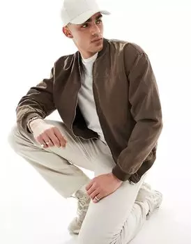 Коричневый оверсайз-бомбер ASOS
