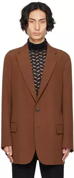 Коричневый пиджак с двумя пуговицами Dries Van Noten