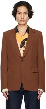 Коричневый пиджак с двумя пуговицами Dries Van Noten