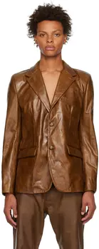 Коричневый пиджак с заостренными лацканами VTMNTS