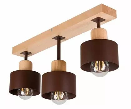 Коричневый потолочный светильник дерево BR50x7BU потолочный светильник 3 лампы alfalux
