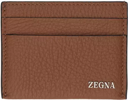 Коричневый простой держатель для карт ZEGNA