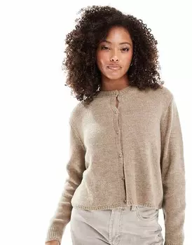 Коричневый пушистый кардиган ASOS DESIGN