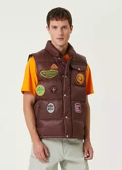 Коричневый пышный жилет с нашивками Billionaire Boys Club