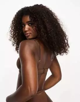 Коричневый разглаживающий бюстгальтер на косточках ASOS Marina