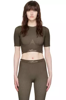 Коричневый ребристый топ AMIRI