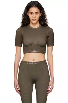 Коричневый ребристый топ AMIRI