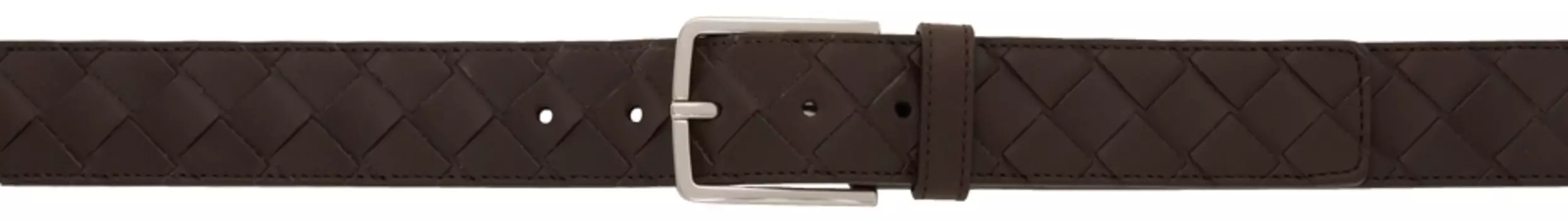 Коричневый ремень из телячьей кожи Intrecciato Bottega Veneta