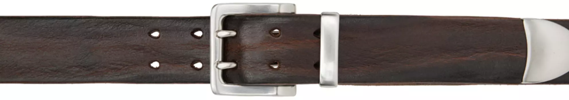 Коричневый ремень с двумя язычками Our Legacy