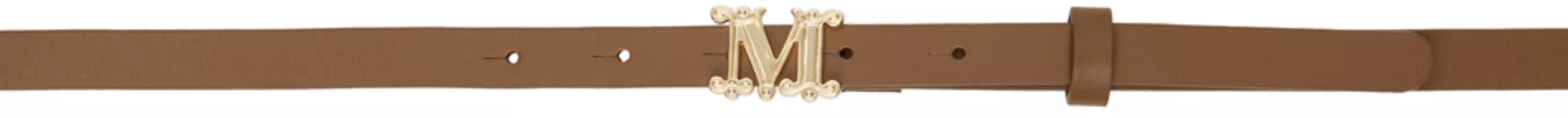 Коричневый ремень с монограммой Max Mara