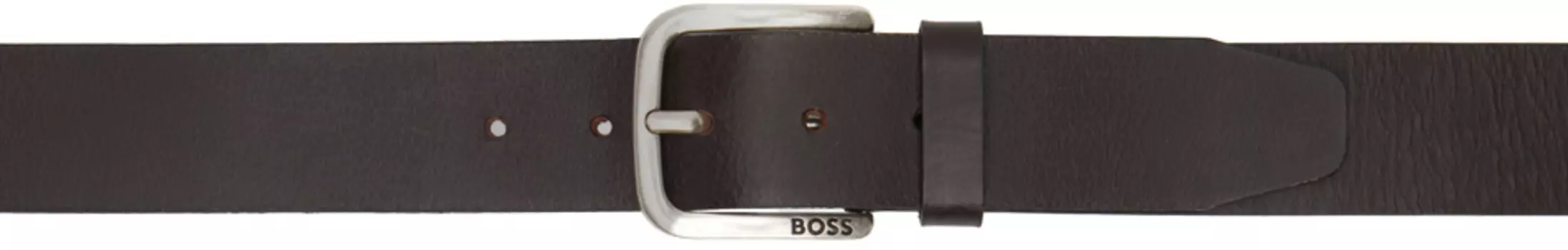 Коричневый ремень с пряжкой BOSS