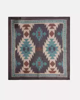 Коричневый шарф с этническим принтом Silbon, коричневый