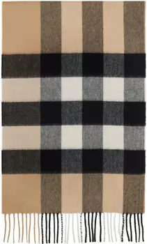 Коричневый шарф в клетку Burberry