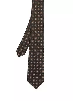 Коричневый шелковый галстук Canali, черный