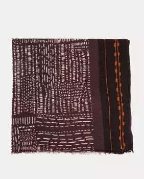 Коричневый шерстяной шарф с геометрическим принтом "Страна чудес" Abbacino, коричневый