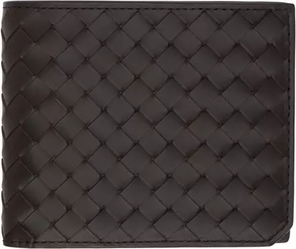 Коричневый складной кошелек для монет Intrecciato Piccolo Bottega Veneta