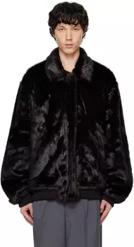 Коричневый Скотт Куртка-бомбер из искусственного меха The Frankie Shop