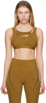 Коричневый спортивный бюстгальтер Powerimpact adidas Originals
