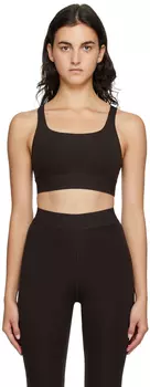 Коричневый спортивный бюстгальтер с круглым вырезом VAARA