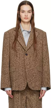 Коричневый светлый пиджак с зубцами UMBER POSTPAST