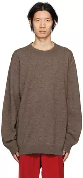 Коричневый свитер с круглым вырезом Maison Margiela