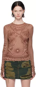 Коричневый свитер «Солей» Jean Paul Gaultier