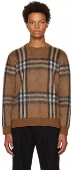 Коричневый свитер в клетку Burberry