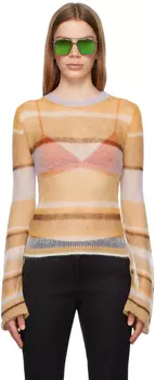 Коричневый свитер в полоску Acne Studios