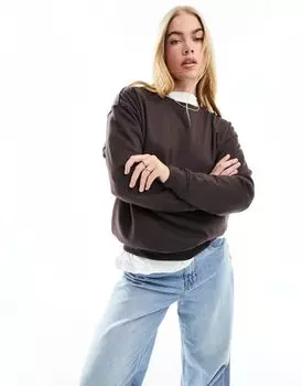 Коричневый свитшот New Look