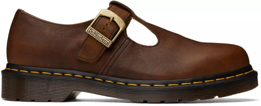 Коричневый Т-образный ремень Monkstraps Dr. Martens