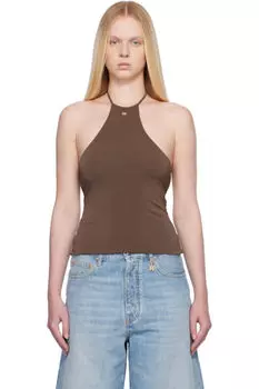 Коричневый топ-халтер AMIRI