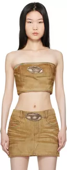 Коричневый топ-труба из денима De-Villess-Fsf Diesel