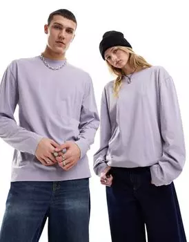 Коричневый топ унисекс с длинными рукавами COLLUSION