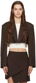 Коричневый укороченный пиджак DRAE