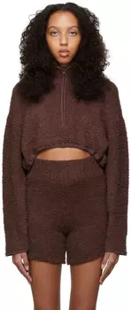 Коричневый укороченный свитшот Cozy Knit SKIMS