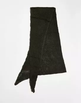 Коричневый узкий шарф унисекс с открытой строчкой COLLUSION