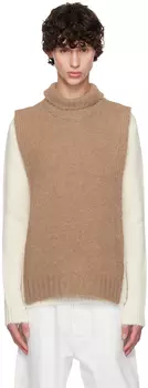 Коричневый вентилируемый жилет Jil Sander