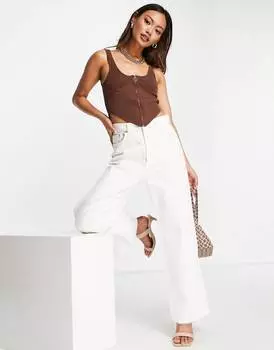 Коричневый вязаный корсет на молнии ASOS DESIGN