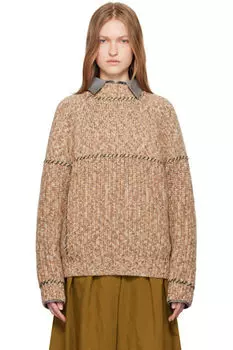 Коричневый вязаный свитер Henrik Vibskov