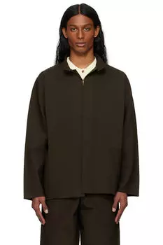 Коричневый вязаный жакет с инкрустацией HOMME PLISS ISSEY MIYAKE