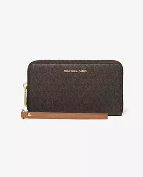 Коричневый женский кошелек с логотипами Michael Michael Kors, коричневый