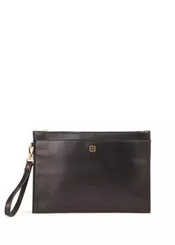 Коричневый женский кожаный портфель для рук Beymen