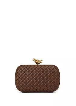 Коричневый женский кожаный портфель knot для рук Bottega Veneta